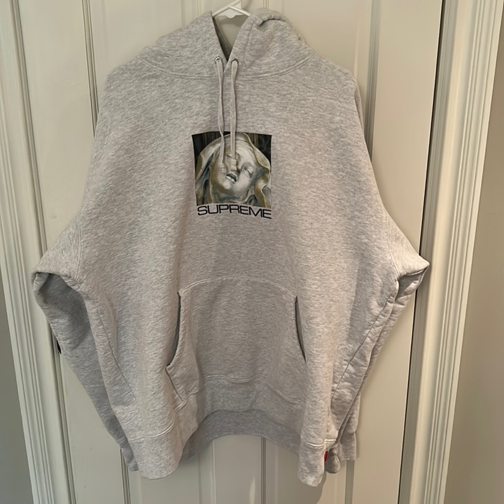 Supreme Ecstasy Hooded Sweatshirt Size XL Ash Grey Authentic Pre-owned